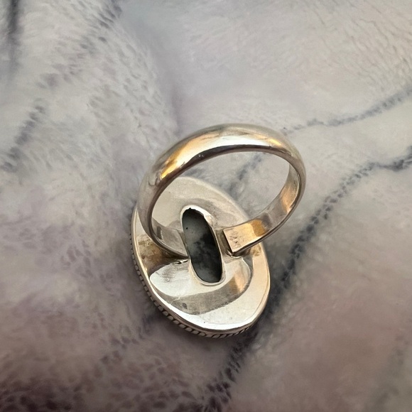 ❤️ Zebra Jasper Southwestern Navajo Influence Sterling Ring Size 5.75 & 7.1gms - Picture 9 of 11